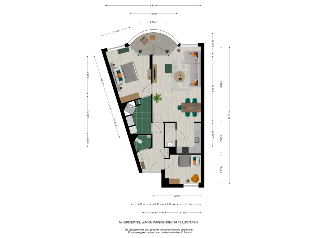 Bekijk plattegrond van 1e Verdieping van Wagenmakershoek 34