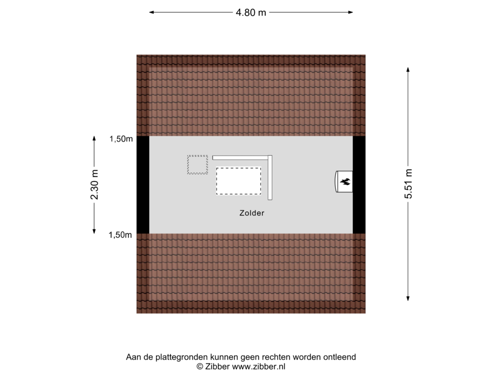 View floorplan of Zolder of Rodingsveen 44