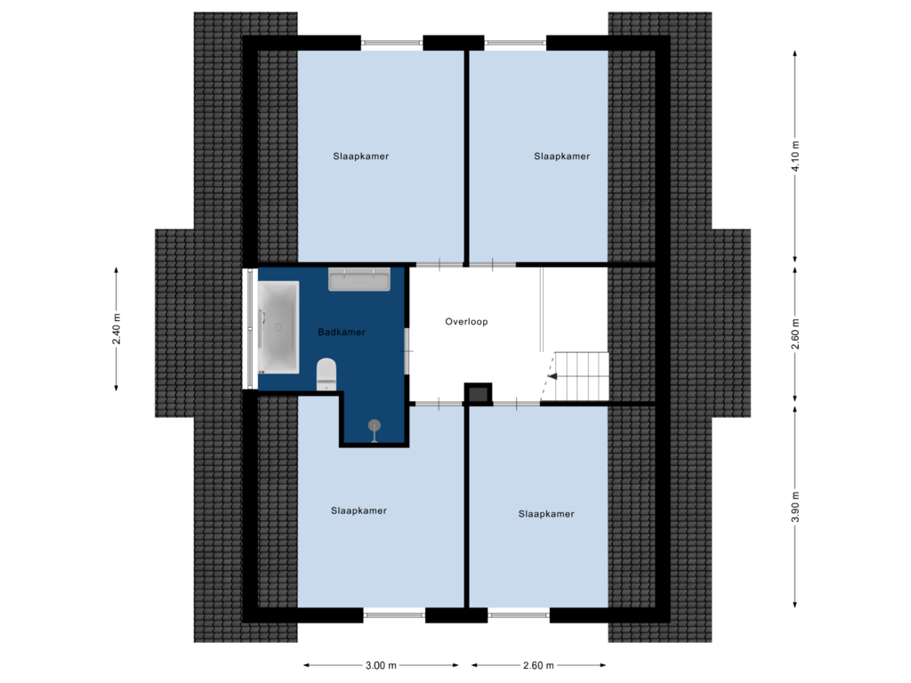 View floorplan of 1e Verdieping of Achterweg 2