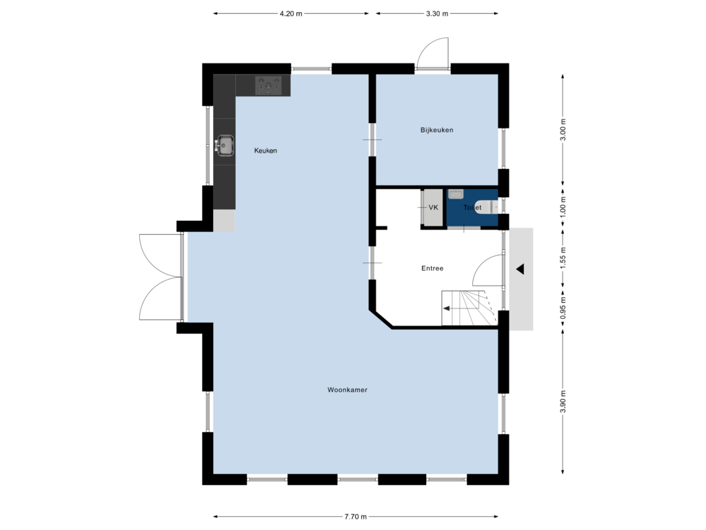 View floorplan of Begane Grond of Achterweg 2