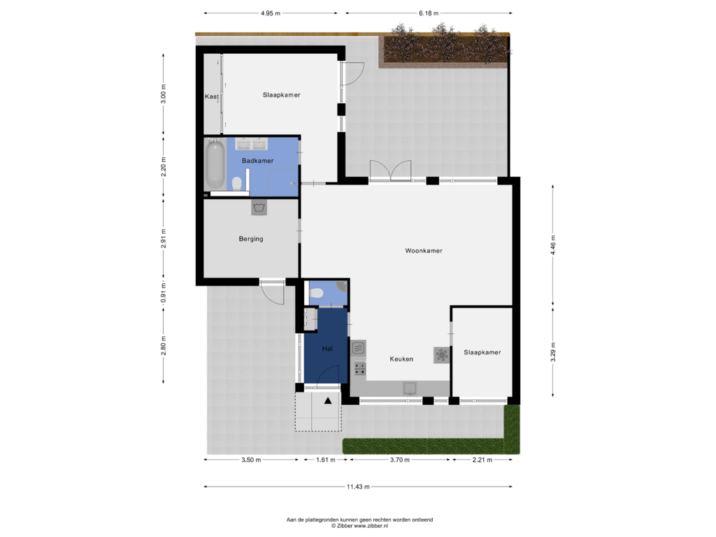 Bekijk plattegrond van BEGANE GROND TUIN van Burgemeester Breukelstraat 8