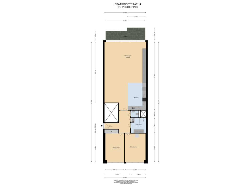 View floorplan of 7E Verdieping of Stationsstraat 14