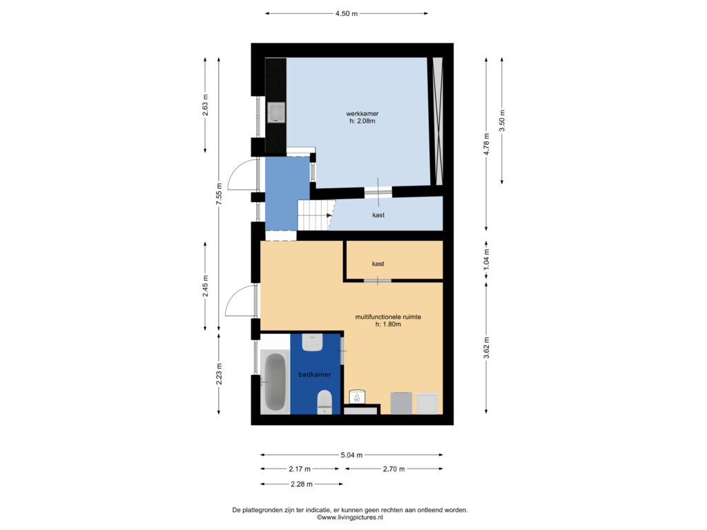 Bekijk plattegrond van souterrain van Kerkstraat 34