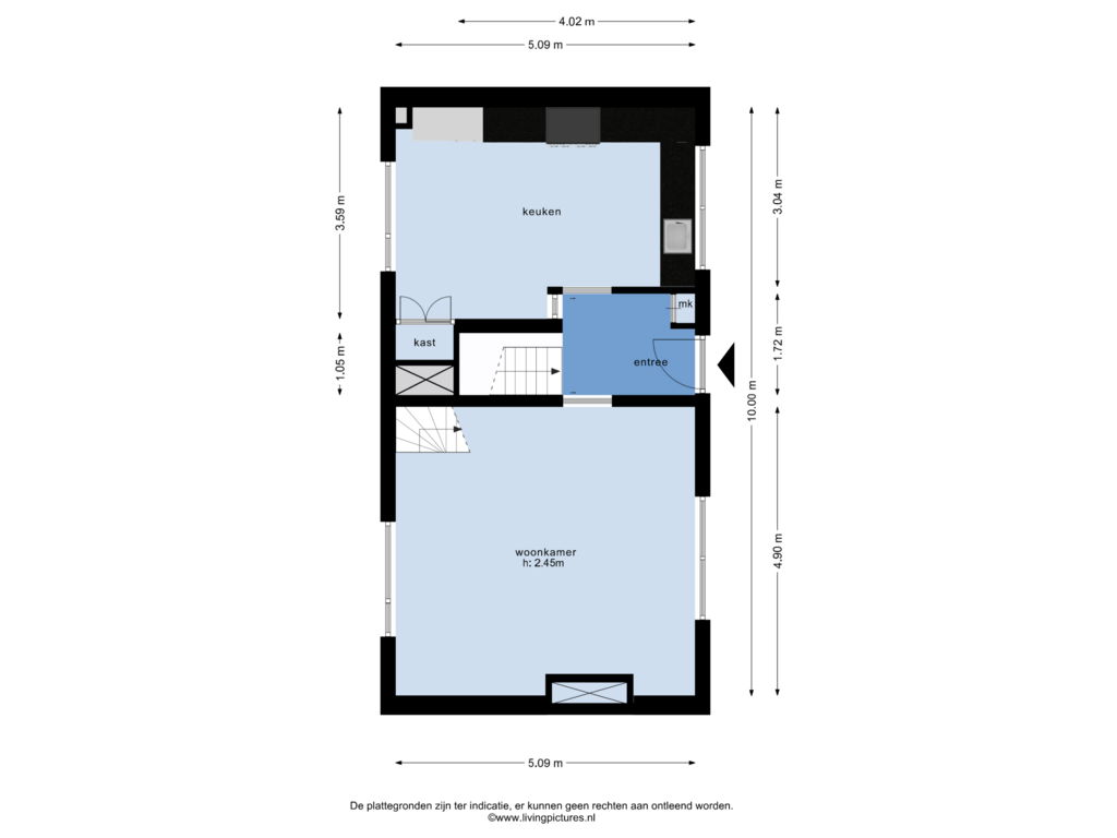 Bekijk plattegrond van begane grond van Kerkstraat 34