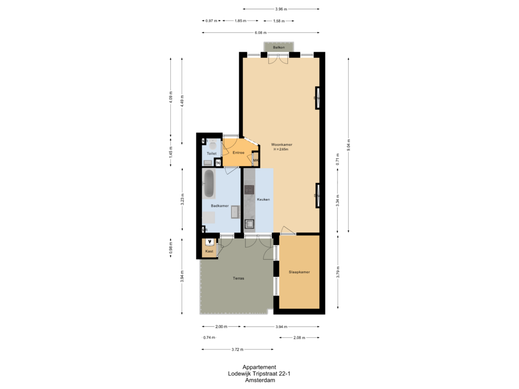 Bekijk plattegrond van Appartement van Lodewijk Tripstraat 22-1