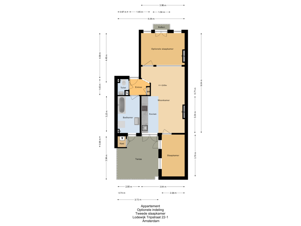 Bekijk plattegrond van Appartement - Alternatieve indeling van Lodewijk Tripstraat 22-1