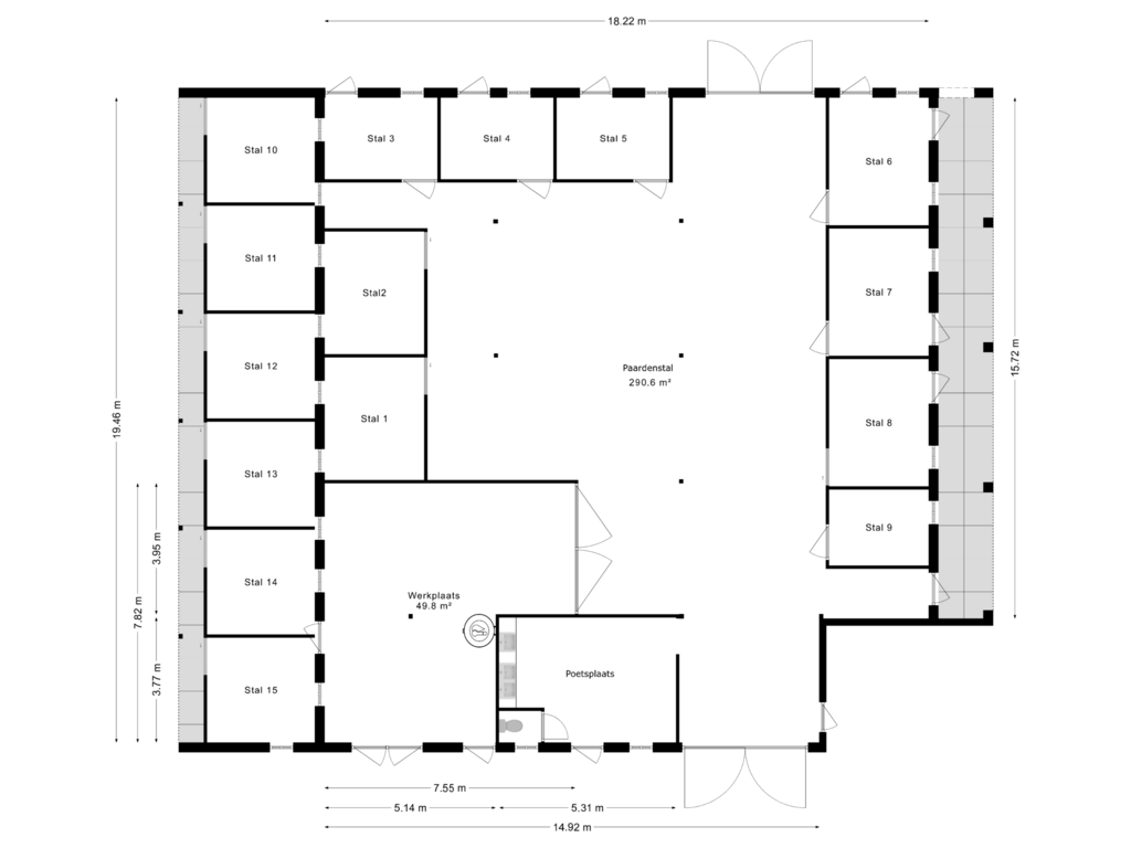 Bekijk plattegrond van Paardenstal van Geersbroekseweg 27