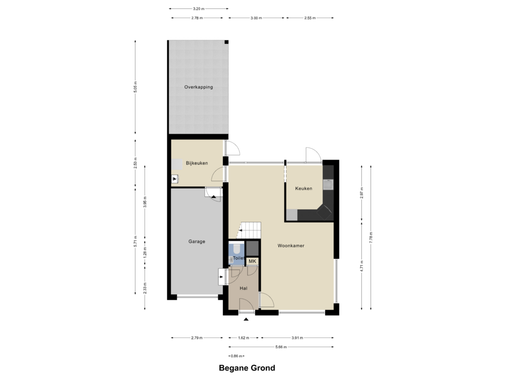 Bekijk plattegrond van Begane Grond van Wederik 15