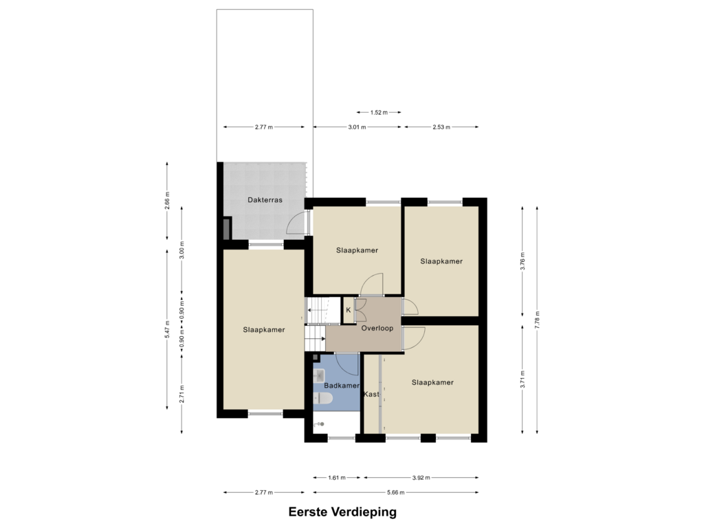 Bekijk plattegrond van Eerste Verdieping van Wederik 15