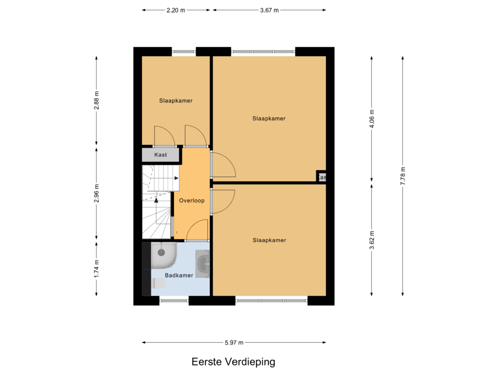 Bekijk plattegrond van Eerste Verdieping van Heemskerkstraat 11