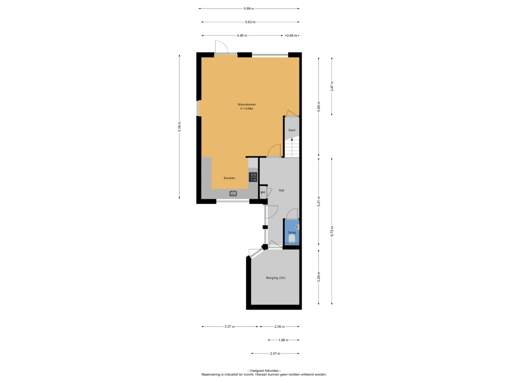 View floorplan of Begane grond of Binnenhof 11