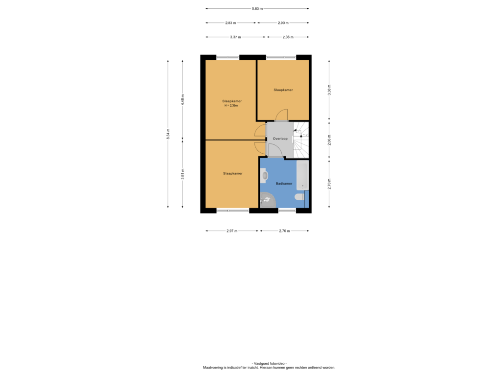 View floorplan of 1e verdieping of Binnenhof 11