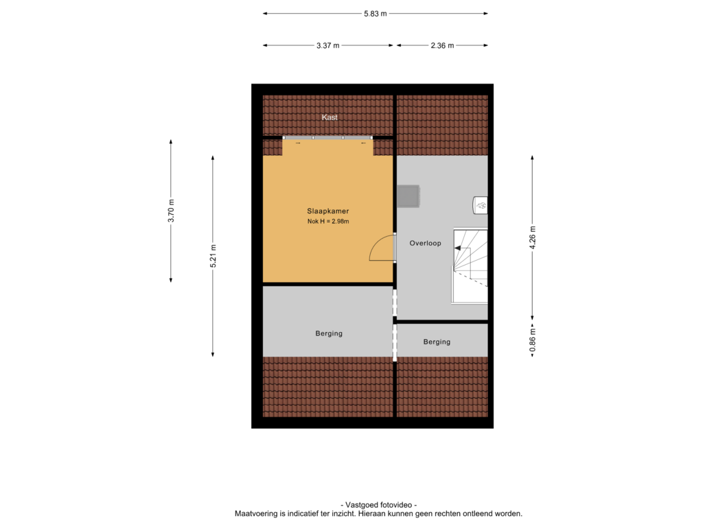 View floorplan of 2e verdieping of Binnenhof 11