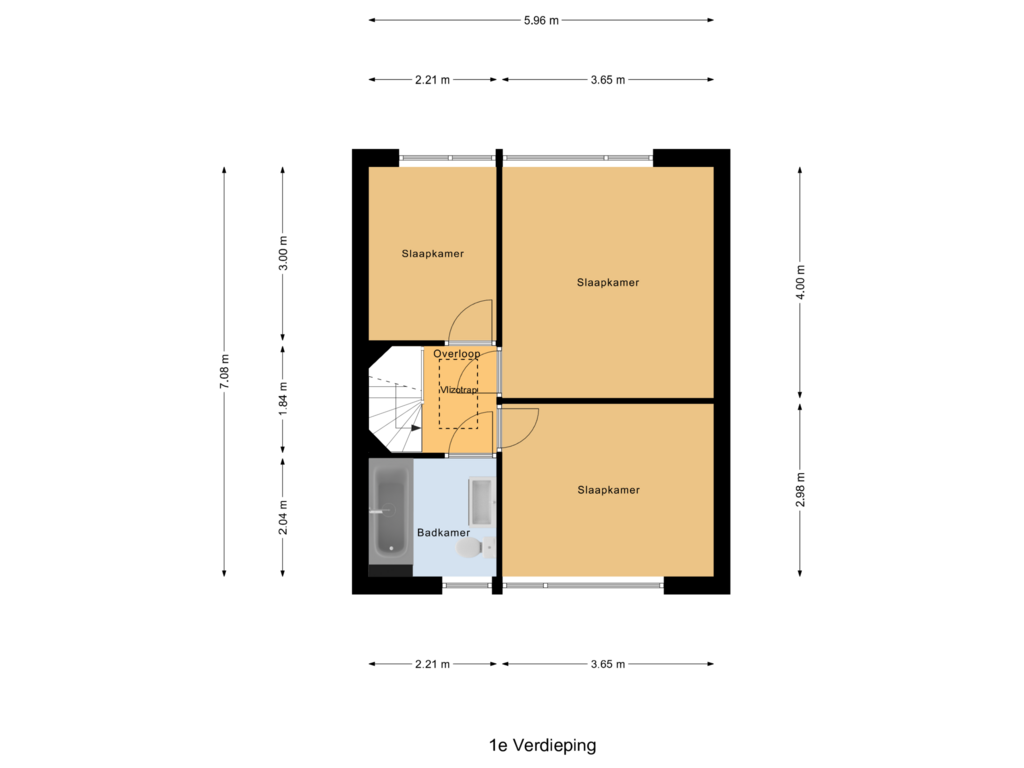 Bekijk plattegrond van 1e Verdieping van Rozenlaan 61