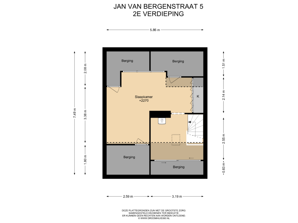 Bekijk plattegrond van 2E Verdieping van Jan van Bergenstraat 5