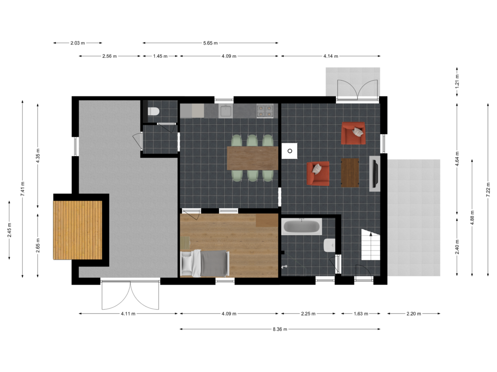 View floorplan of Bijgebouw of Molenstraat 25