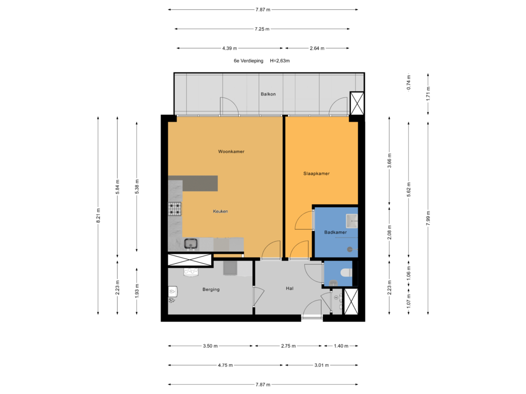 Bekijk plattegrond van 6e Verdieping van Deltaplein 343