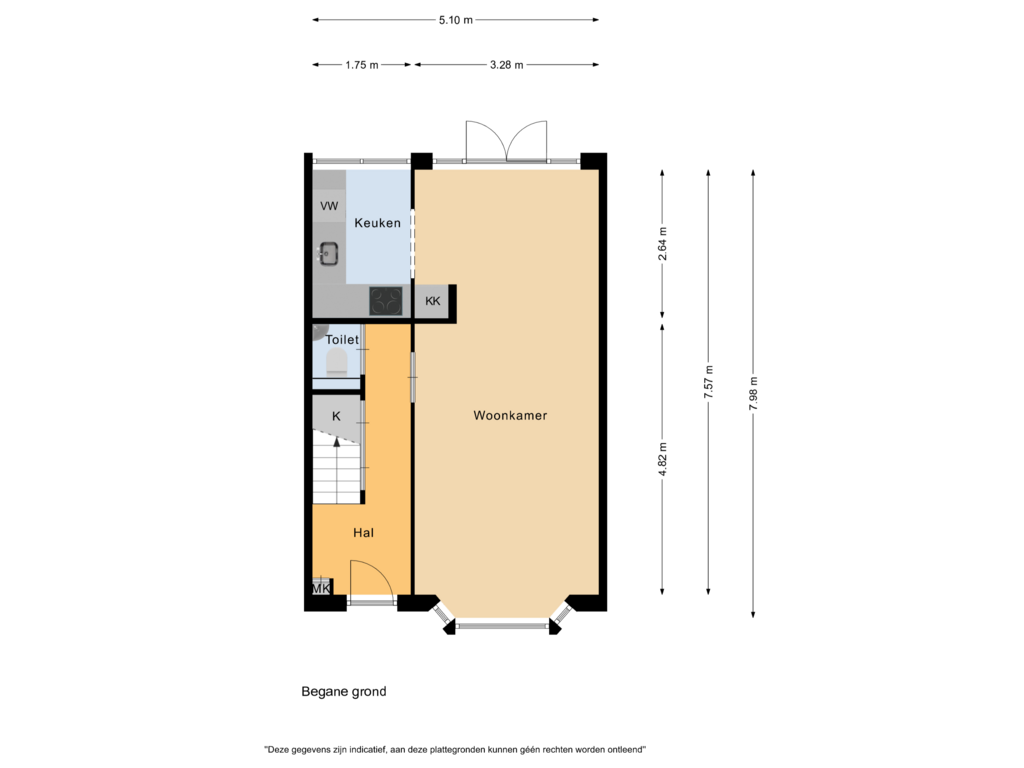 View floorplan of Begane grond of Dahliastraat 30