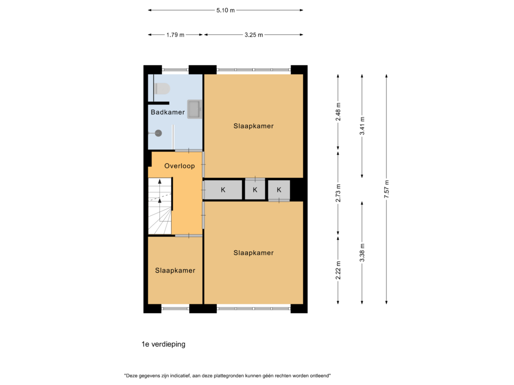 View floorplan of 1e verdieping of Dahliastraat 30