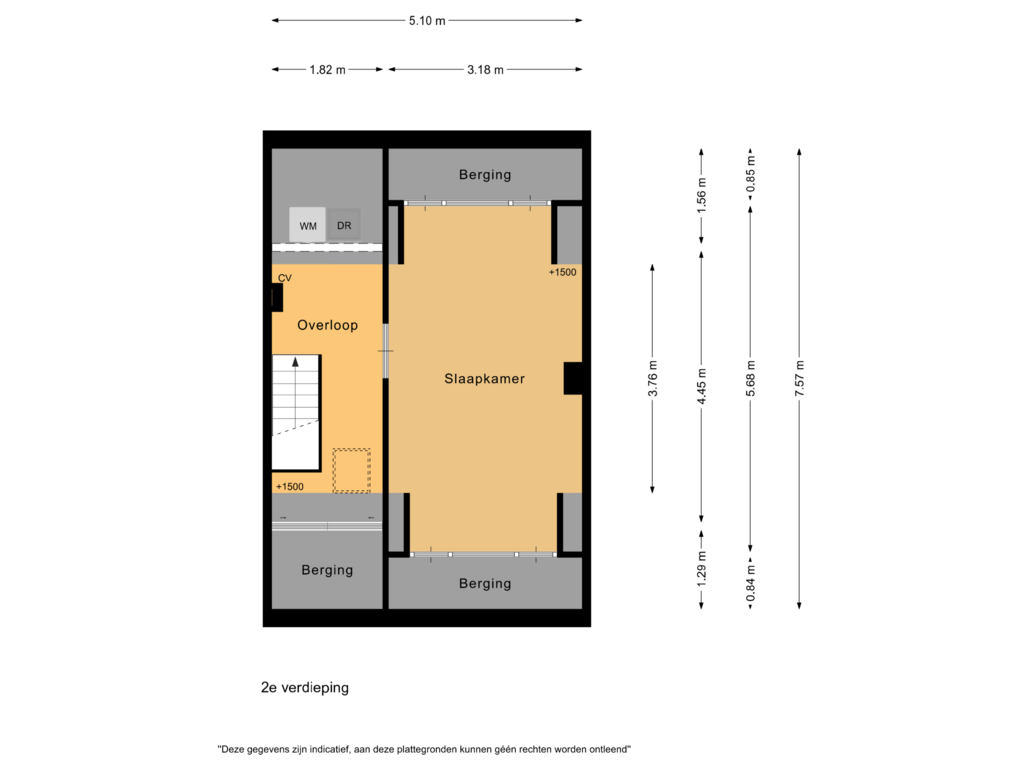 View floorplan of 2e verdieping of Dahliastraat 30