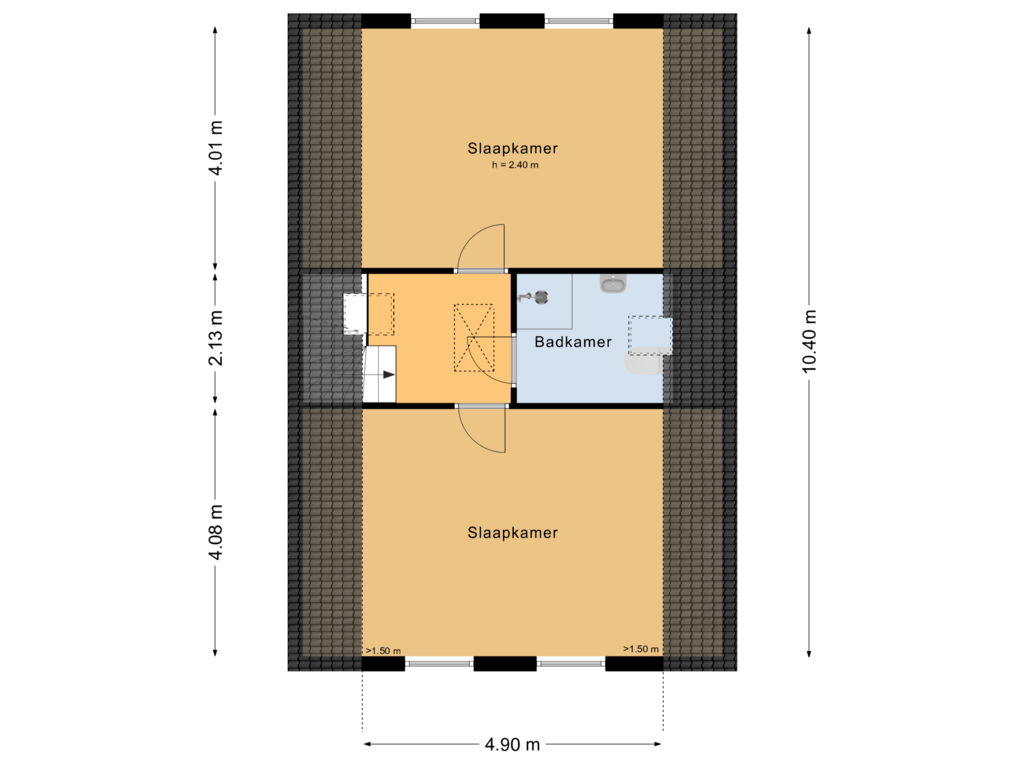 Bekijk plattegrond van Eerste verdieping van Dorpsstraat 44