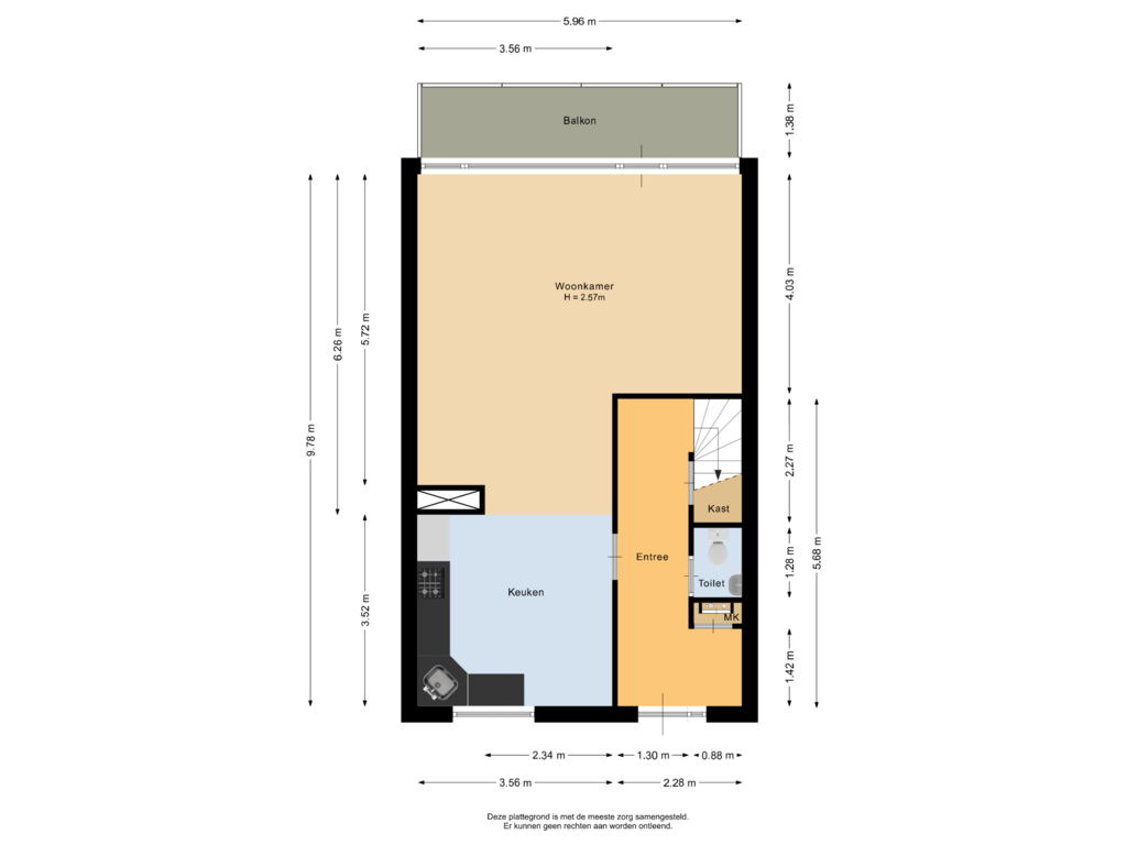 View floorplan of Eerste verdieping of Hollandselaan 61