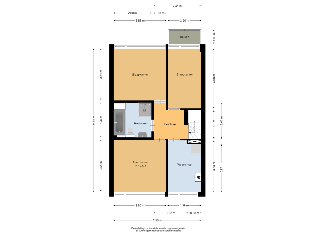 View floorplan of Tweede verdieping of Hollandselaan 61