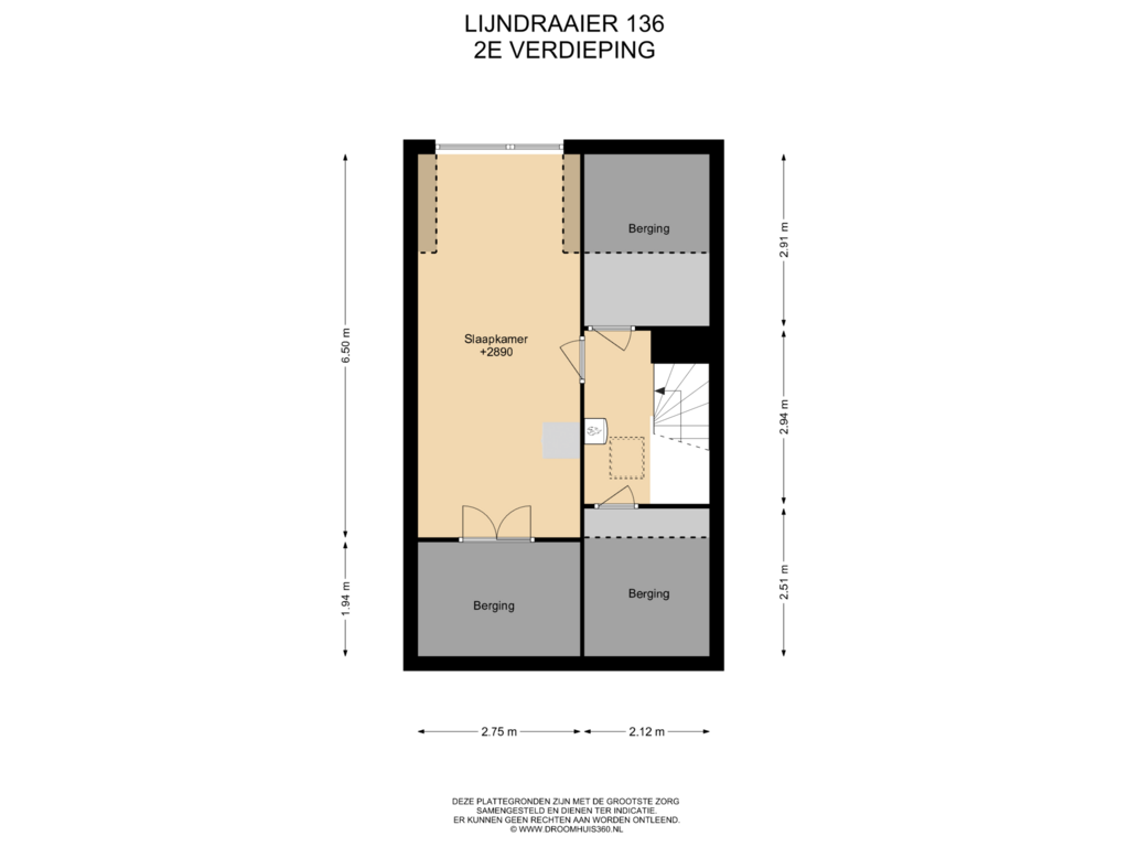 Bekijk plattegrond van 2E Verdieping van Lijndraaier 136