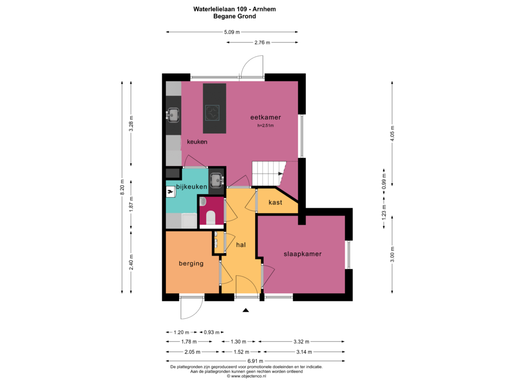 Bekijk plattegrond van BEGANE GROND van Waterlelielaan 109