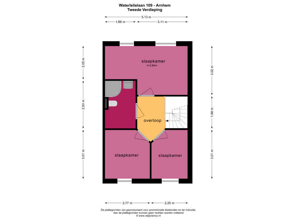 Bekijk plattegrond van TWEEDE VERDIEPING van Waterlelielaan 109