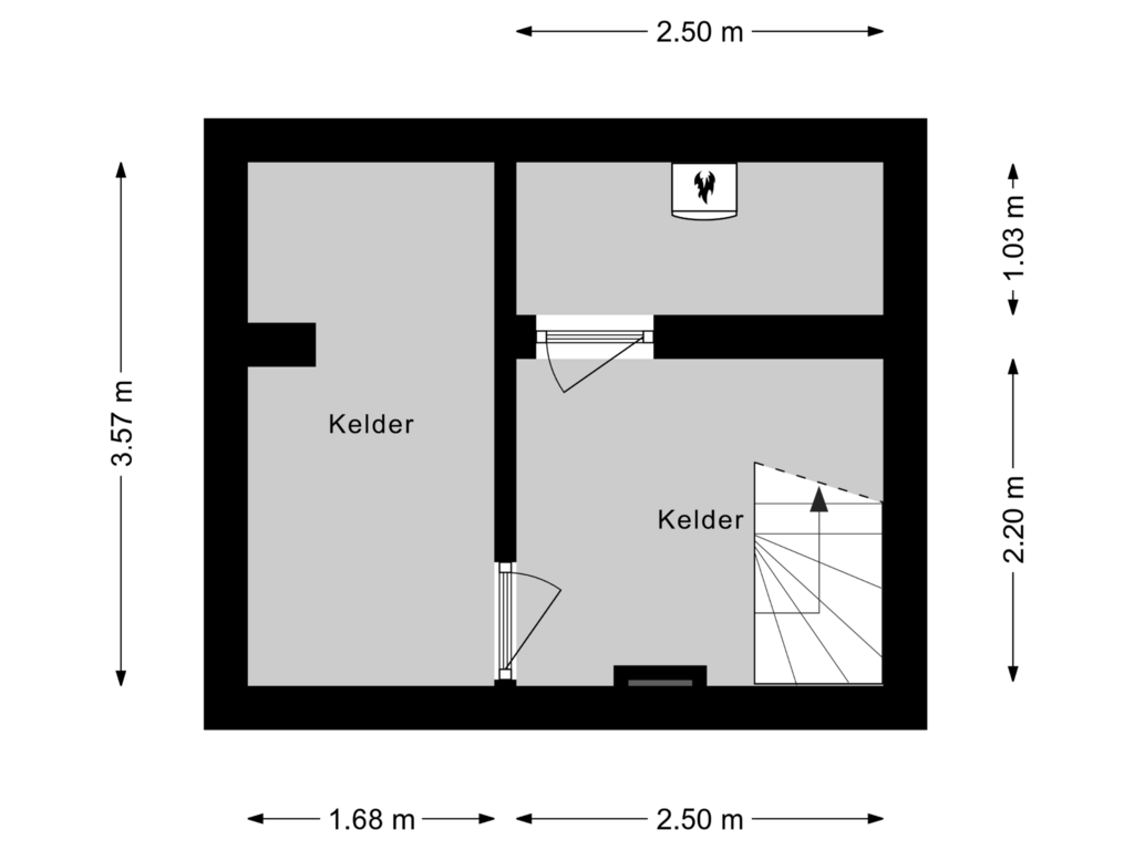 Bekijk plattegrond van Kelder van Ridderstraat 37