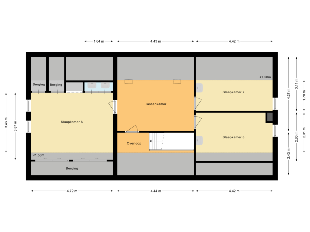 Bekijk plattegrond van Tweede verdieping van Ridderstraat 37