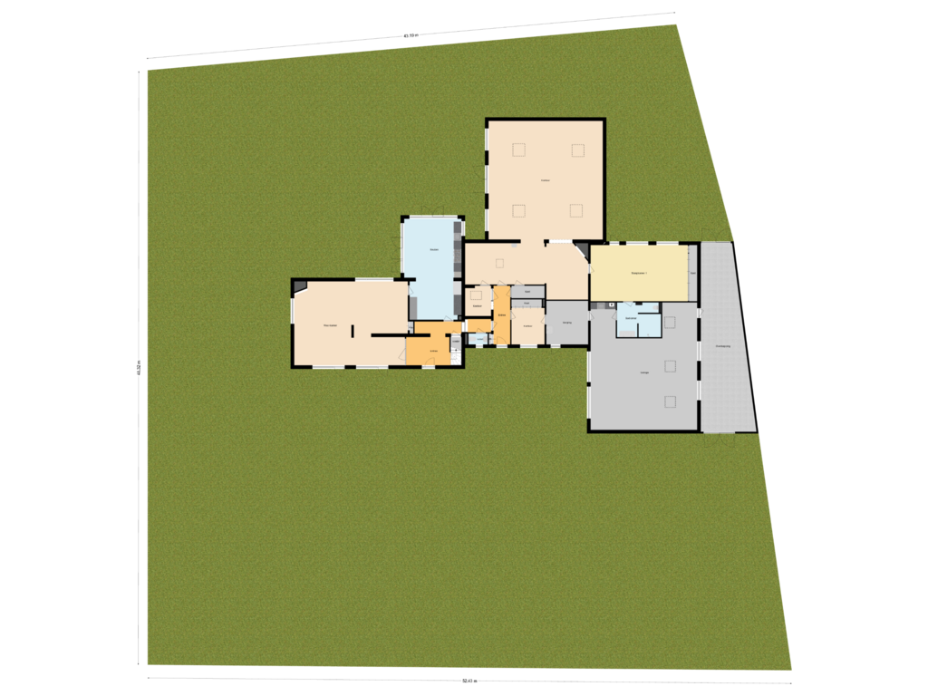 Bekijk plattegrond van Begane grond met tuin van Ridderstraat 37