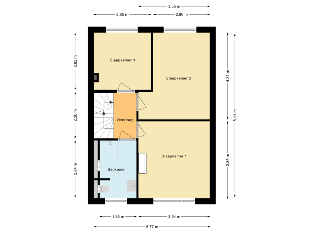 Bekijk plattegrond van Eerste verdieping van Draco 43