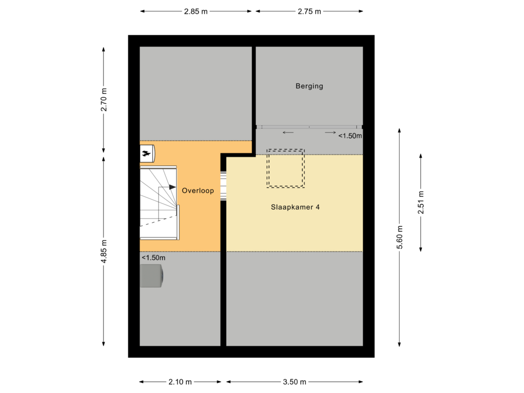 Bekijk plattegrond van Tweede verdieping van Draco 43