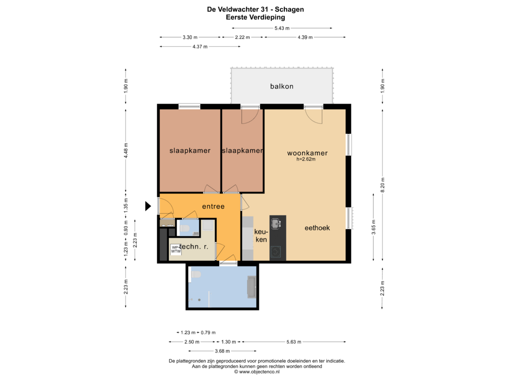 View floorplan of EERSTE VERDIEPING of De Veldwachter 31