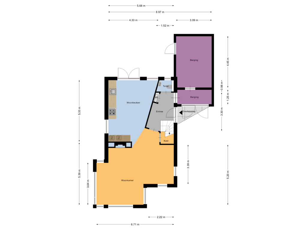 View floorplan of Begane Grond of Waterhoen 35