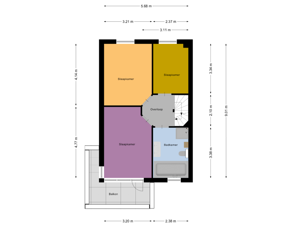 View floorplan of Eerste Verdieping of Waterhoen 35