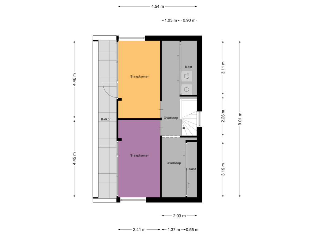 View floorplan of Tweede Verdieping of Waterhoen 35