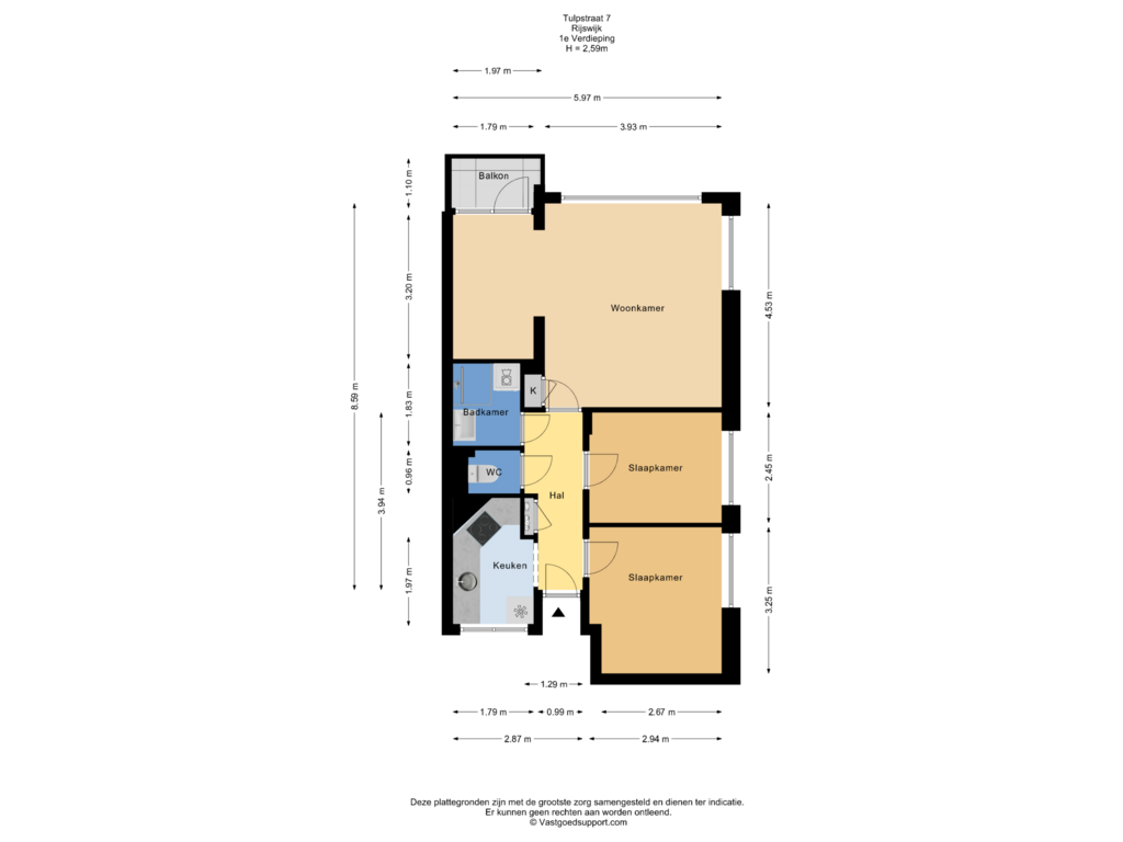 Bekijk plattegrond van Appartement van Tulpstraat 7