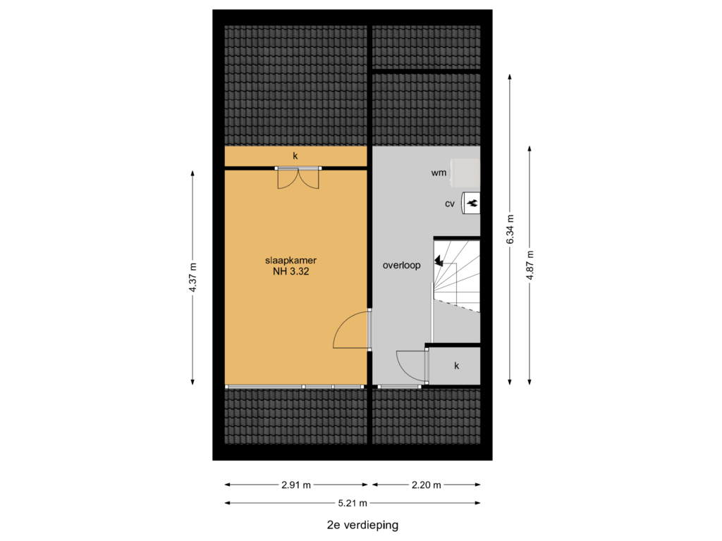 Bekijk plattegrond van 2e verdieping van Esdoorndreef 75