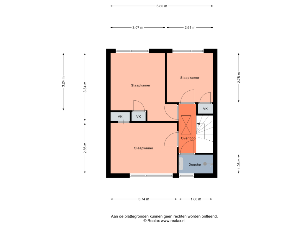 View floorplan of Verdieping 1 of Lieven de Keystraat 22