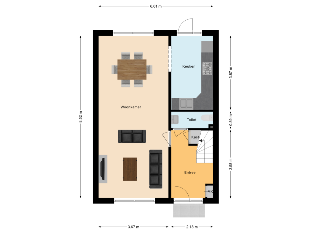 Bekijk plattegrond van Begane Grond van Aggerstraat 14