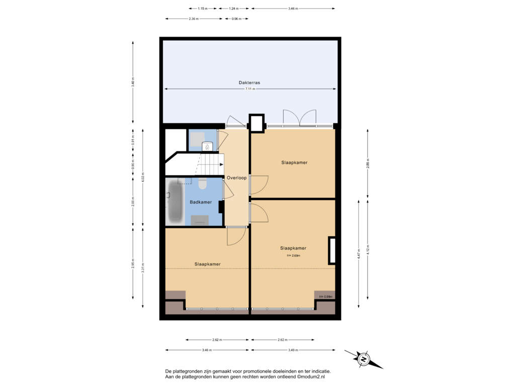 Bekijk plattegrond van 3e Verdieping van De la Reyweg 235