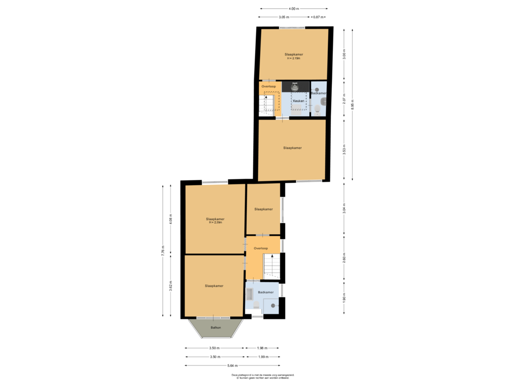 View floorplan of Eerste verdieping of Houtlaan 71