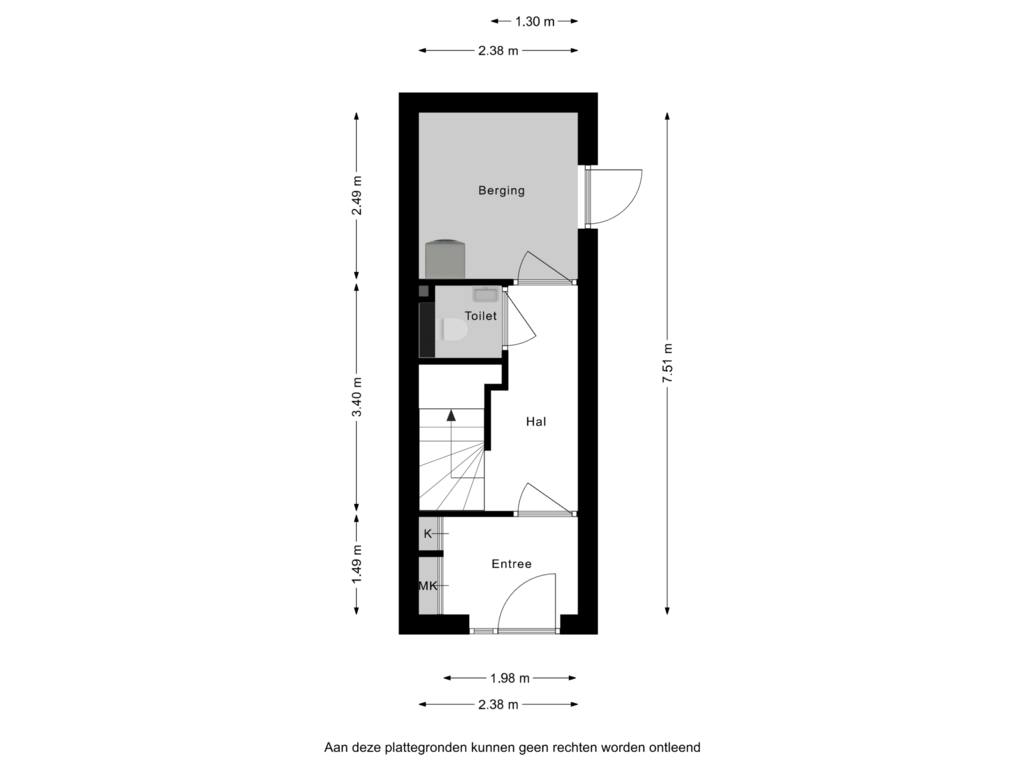 View floorplan of Begane grond of Hasseltstraat 170