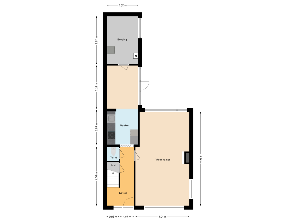 Bekijk plattegrond van Begane grond van Vondelstraat 4