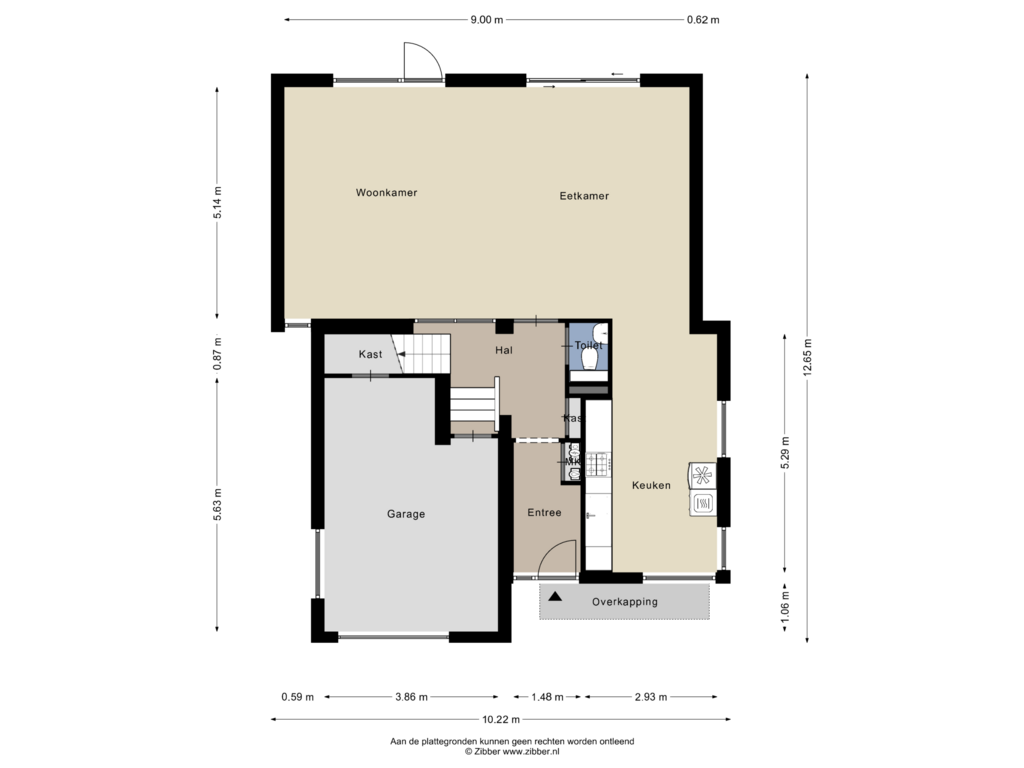 Bekijk plattegrond van Begane Grond van Guldenroedestraat 15