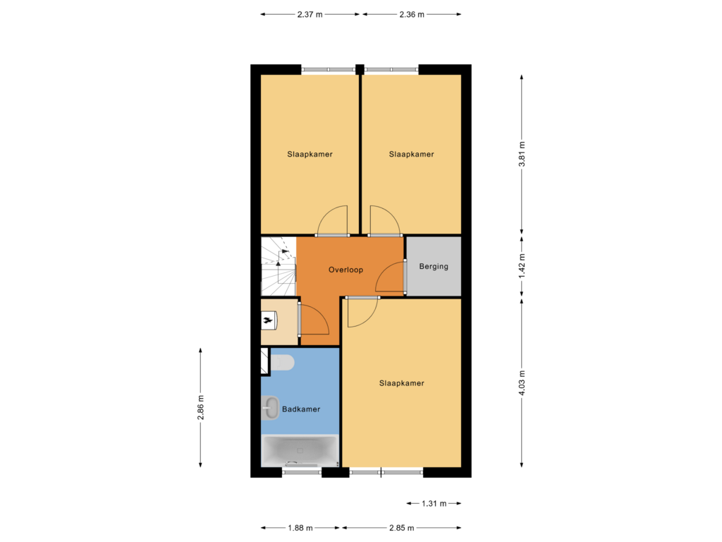 Bekijk plattegrond van eerste verdieping van Chico Mendesring 477