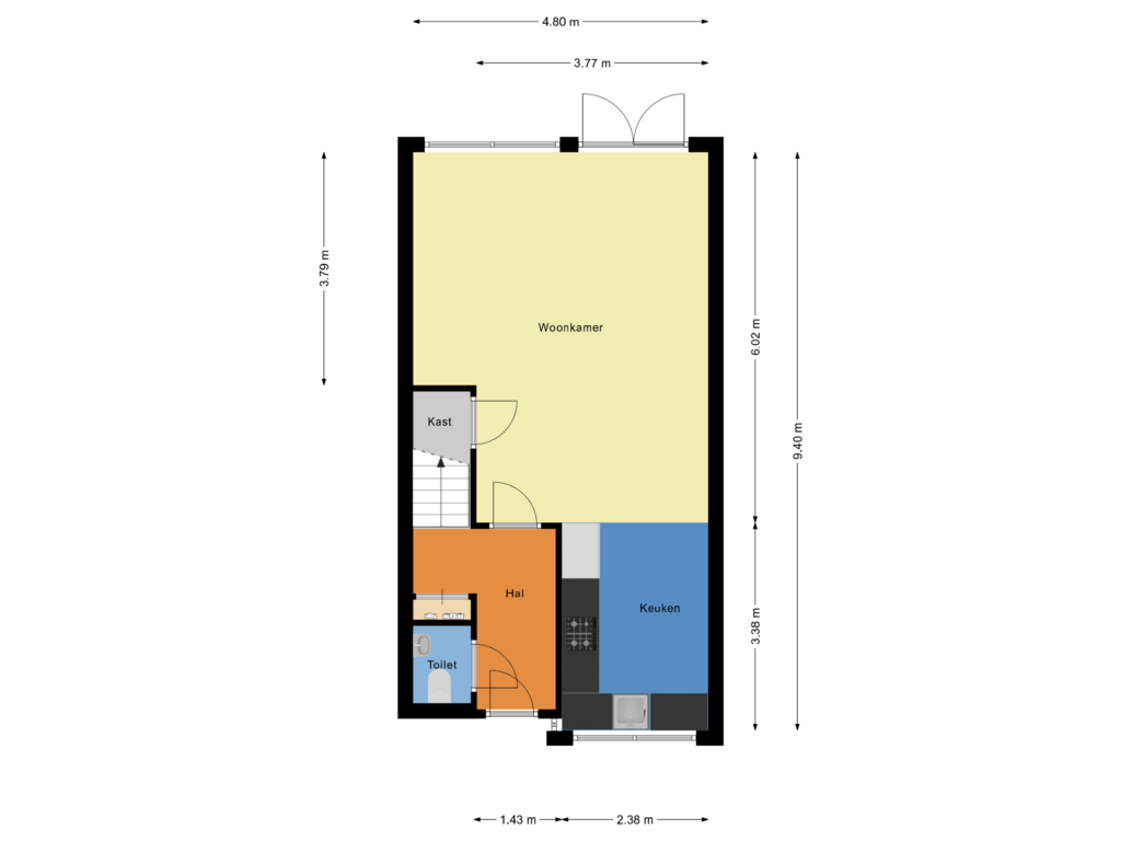 Bekijk plattegrond van begane grond van Chico Mendesring 477